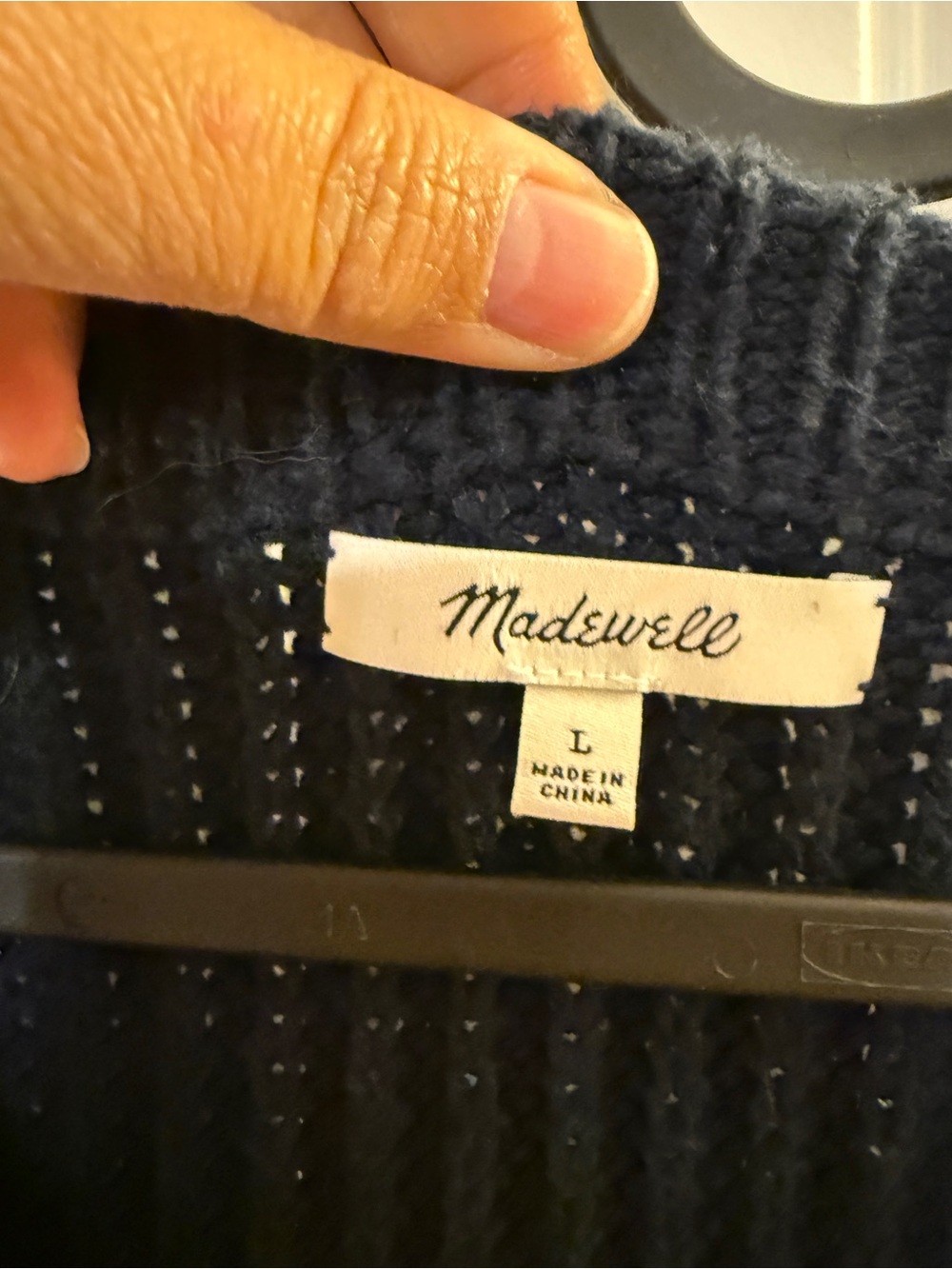 Madewell Navy Chunky V‑Neck Button Cardigan - Picture 3 of 3